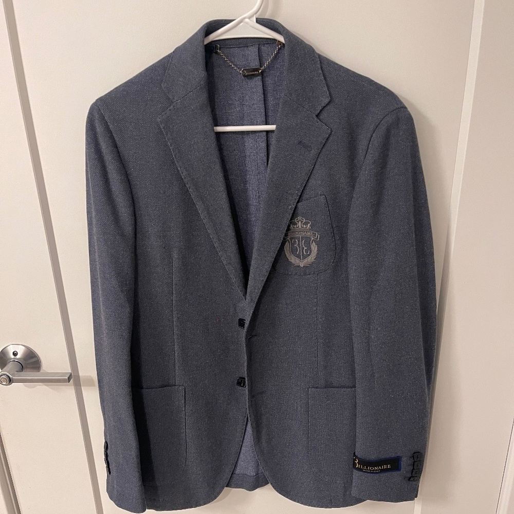 Billionaire Couture Classic Blazer – Premium Wool & Cotton – Size 50